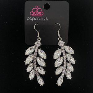 Paparazzi Fashion Jewelry Ice Garden Gala White Hook Earrings